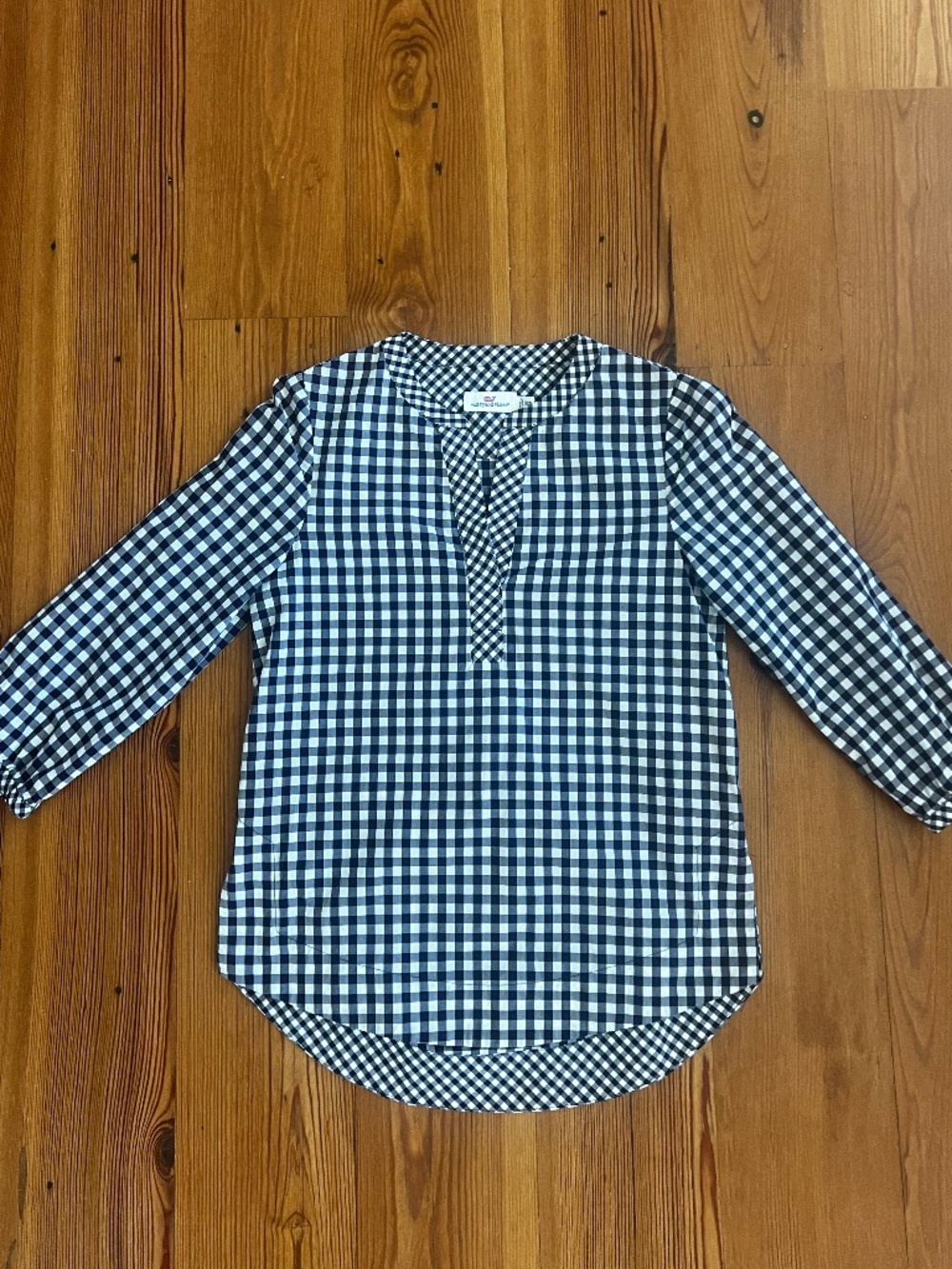Vineyard Vine - Navy Check/Gingham Tunic Blouse XXS